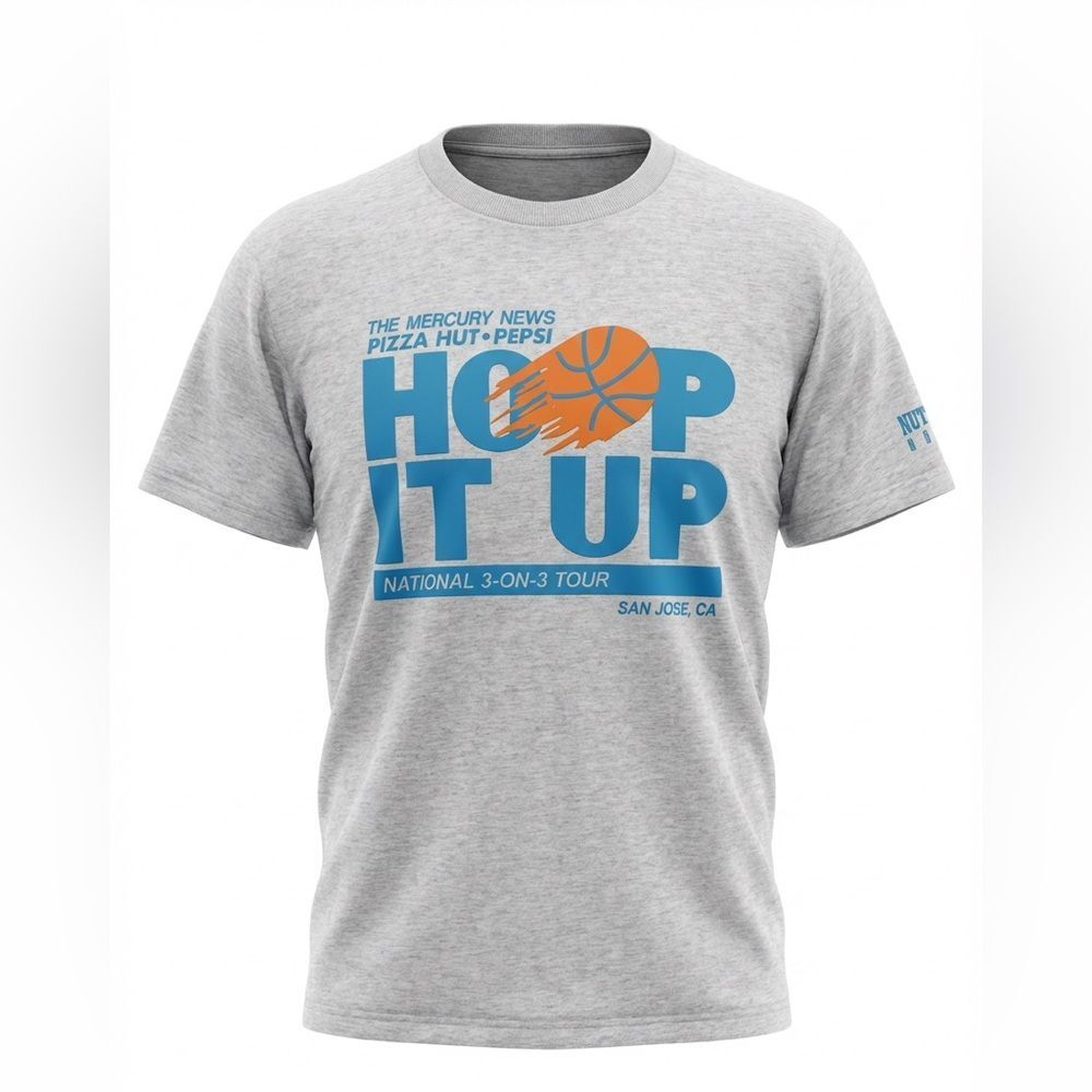 Softee Mens Gray Hoop It Up T-Shirt size XL single stitch